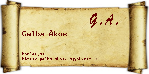 Galba Ákos névjegykártya